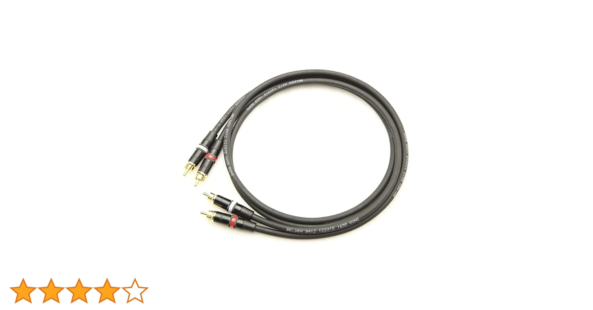 Amazon | BELDEN 8412 RCA 赤白ライン 4色 2本ペアケーブル
